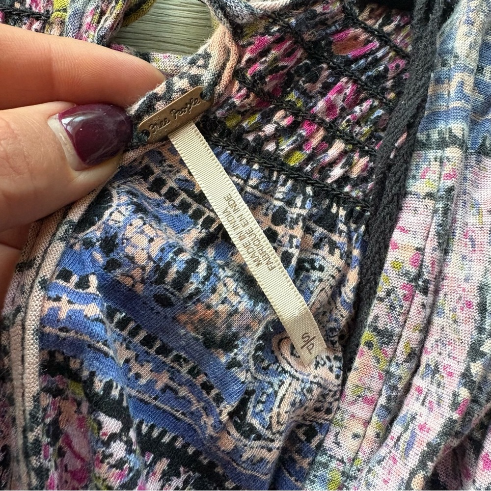 Free People Next Vacation Top in Black Combo - Picture 5 of 5